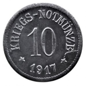 Реверс монеты Германия, 10 пфеннигов, 1917, Железо, магнетик
