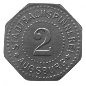 Аверс монеты Германия, 2 пфеннига, 1917, Частный выпуск - Прядильная фабрика