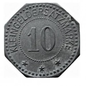 Реверс монеты Германия, 10 пфеннигов, 1917, Частный выпуск - Машиностроительный завод Аугсбург-Нюрнберг. На аверсе "K…