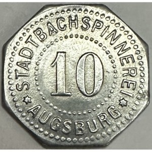 Аверс монеты Германия, 10 пфеннигов, 1917, Частный выпуск - Прядильная фабрика