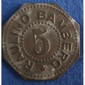 Аверс монеты Германия, 5 пфеннигов, 1917, Частный выпуск - Табачная фабрика Раулино