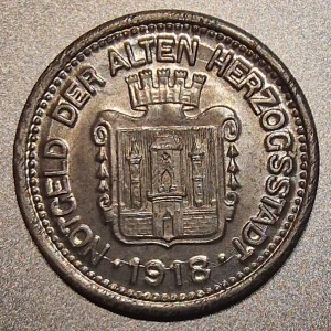 Реверс монеты Германия, 10 пфеннигов, 1918, Железо, магнетик