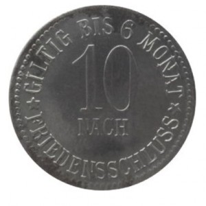 Реверс монеты Германия, 10 пфеннигов, 1917, Железо, магнетик