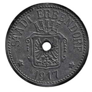Аверс монеты Германия, 50 пфеннигов, 1917, С отверстием