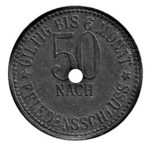 Реверс монеты Германия, 50 пфеннигов, 1917, С отверстием