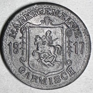 Аверс монеты Германия, 5 пфеннигов, 1917, "GILTIG BIS 6 MONAT" на реверсе