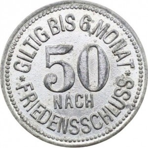 Реверс монеты Германия, 50 пфеннигов, 1917, "GILTIG BIS 6 MONAT" на реверсе