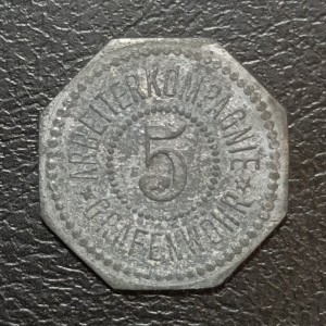 Аверс монеты Германия, 5 пфеннигов, 1917, Частный выпуск - Компания рабочих